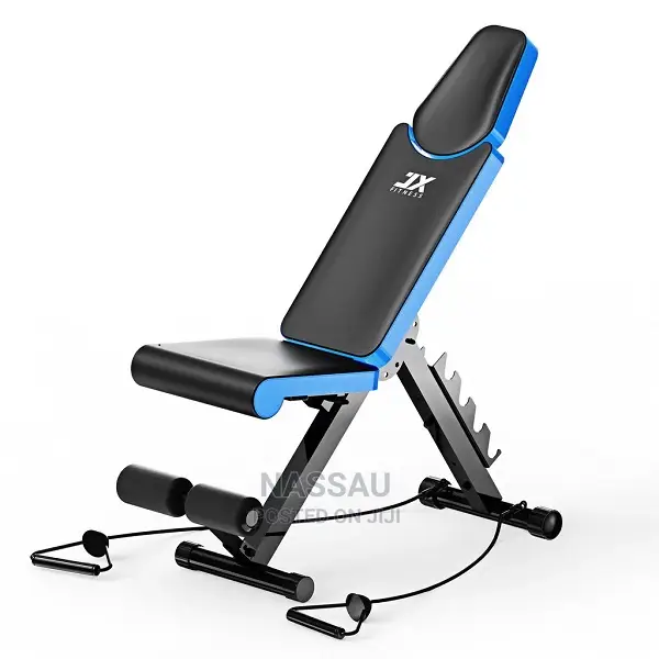 Adjustable Exercise Bench With Resistance Rope