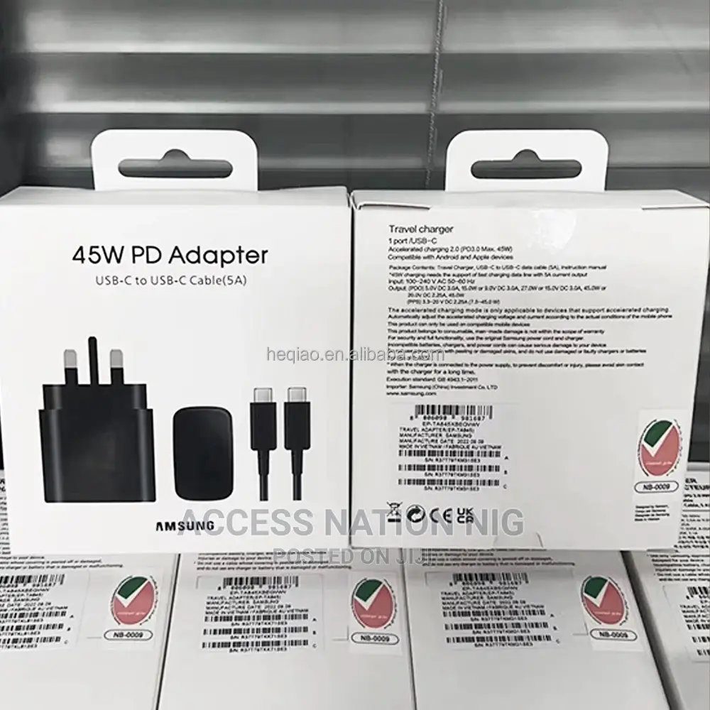 New 45W 3pin USB-C PD Charger With USB C for Galaxy S22
