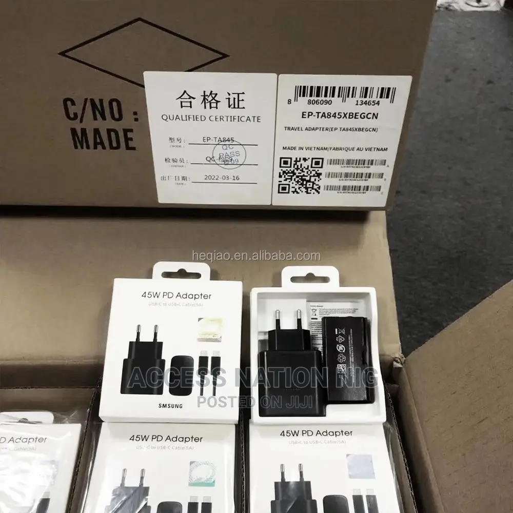 New 45W 3pin USB-C PD Charger With USB C for Galaxy S22
