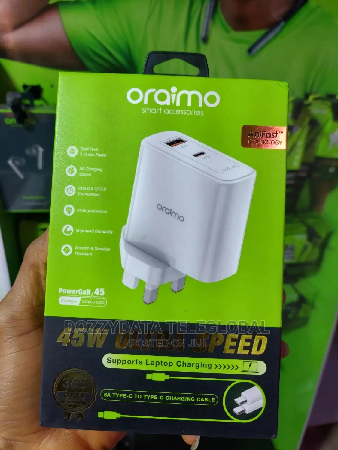 Oraimo 45w Ultra Speed Charger for Laptops and Phones