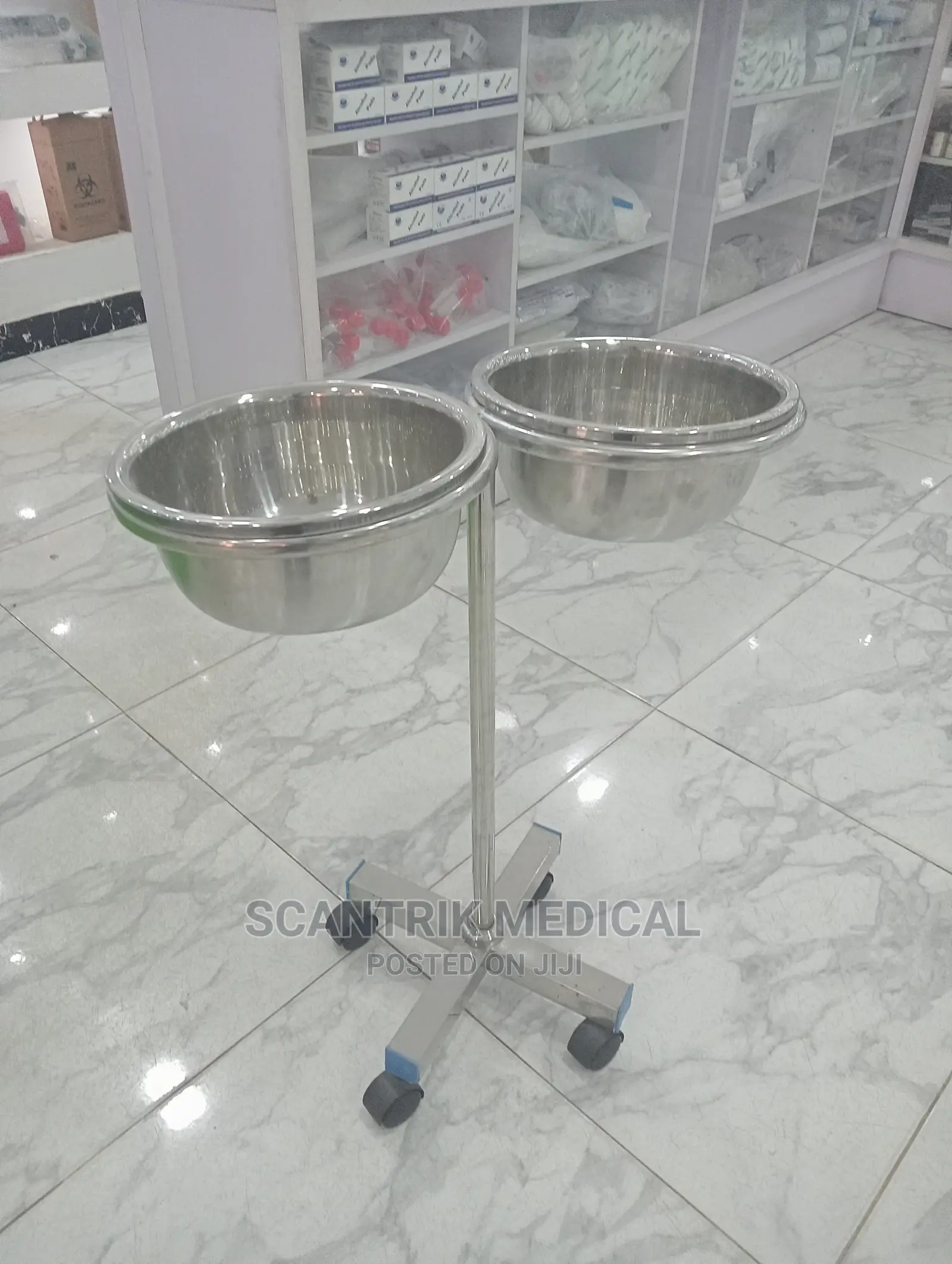 Medical Wash Basin Bucket Stand Double Bowl