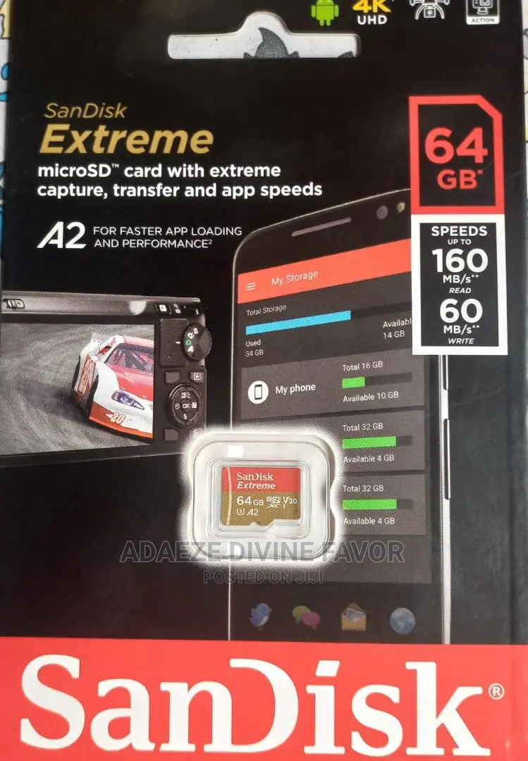 Sandisk Extreme Uhd 64gb Microsd Memory Card
