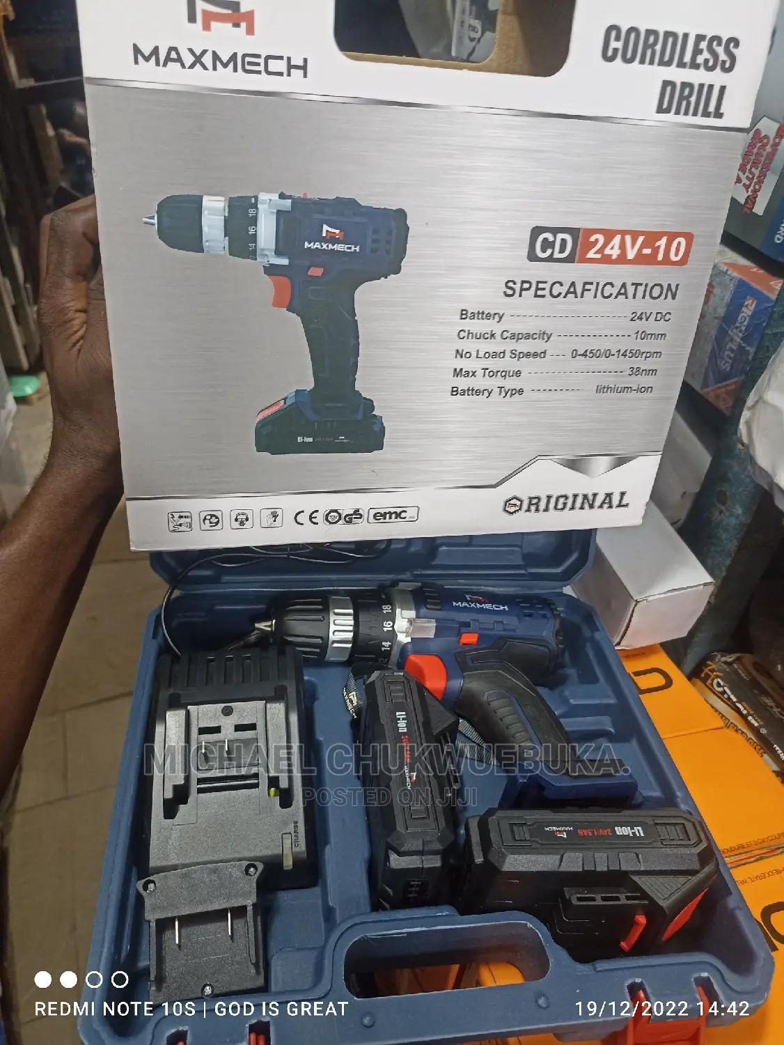 24 Volts Maxmech Cordless Drilling Machine