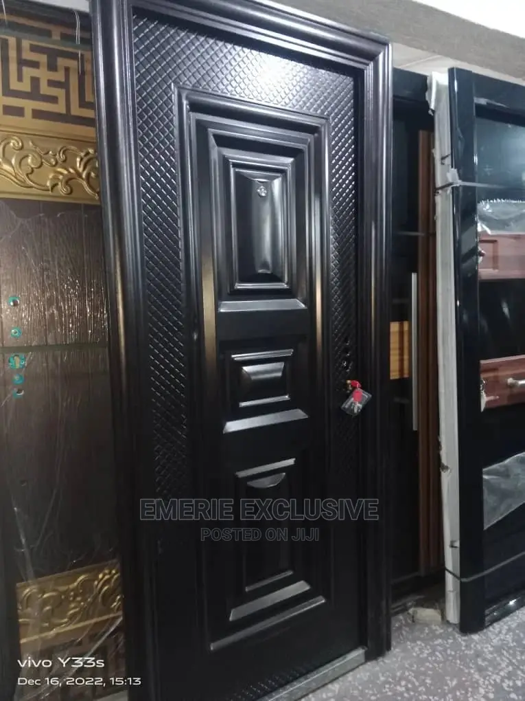 3ft Black Steel Door