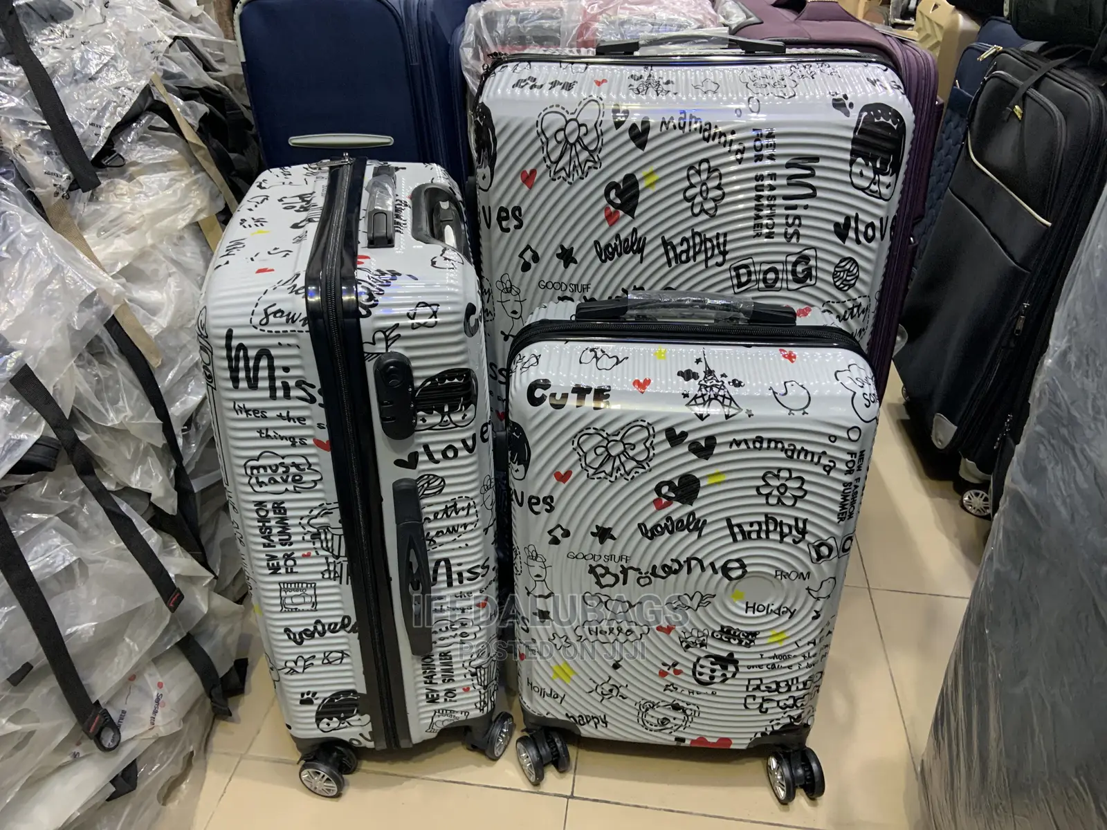 Set of Quality Designed Plastic Traveling Luggage