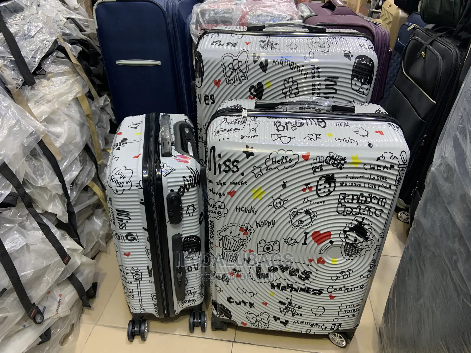 Set of Quality Designed Plastic Traveling Luggage