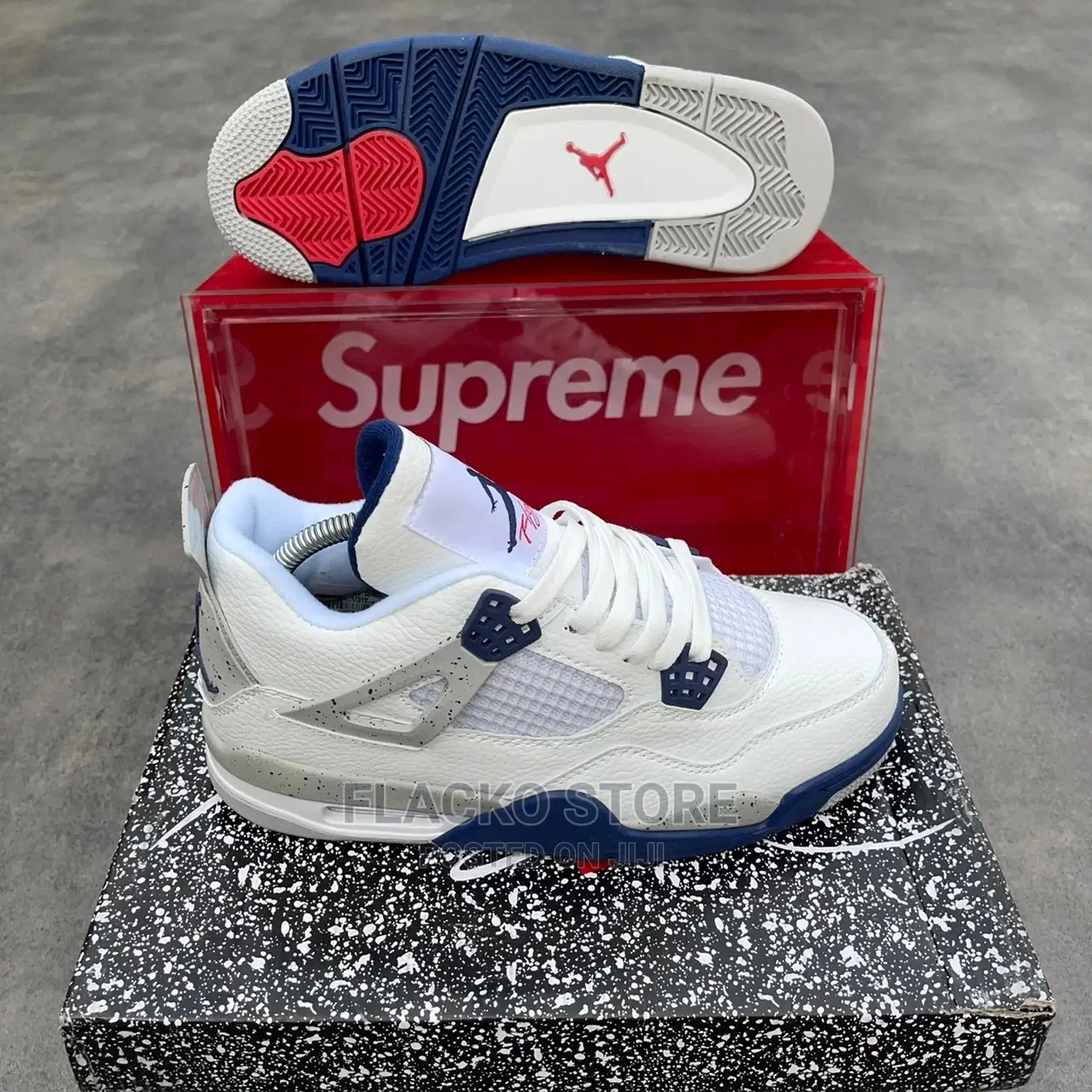 Original Air Jordan 4 Retro GS Midnight Navy Sneakers