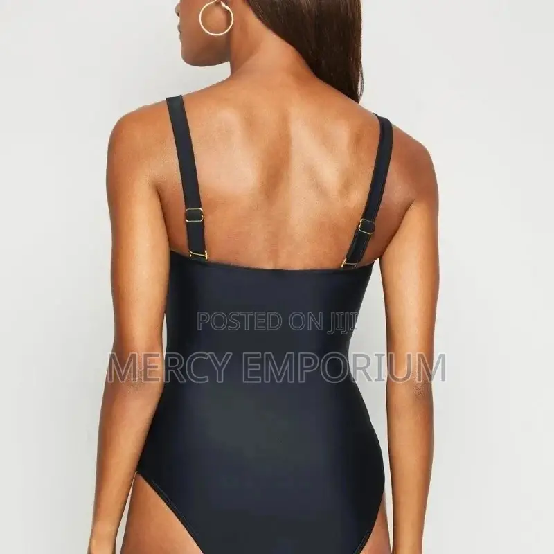 Luxury Black Swimsuit, Swimwear, One Piece Set