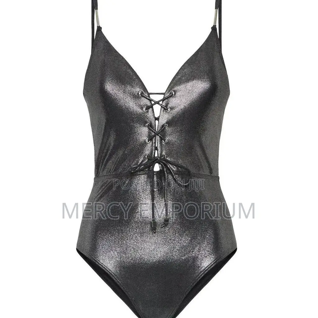 Metallic Black Swimsuit. Swimwear. Bikini