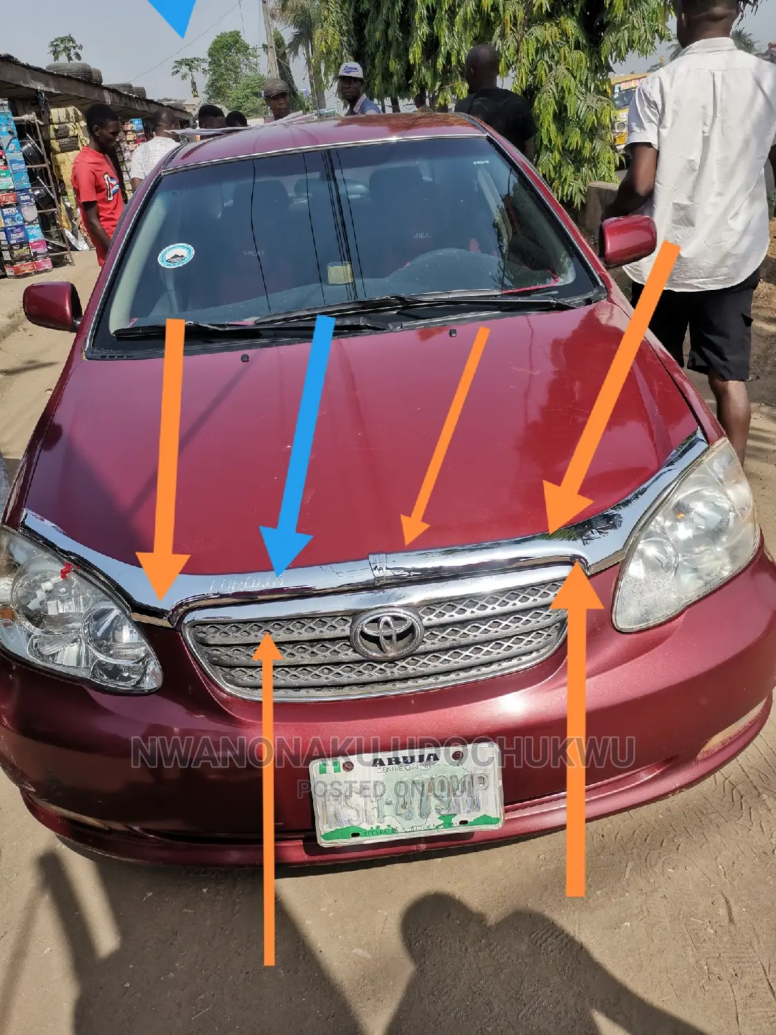 Silver Bonnet Chorme for Toyota Corolla