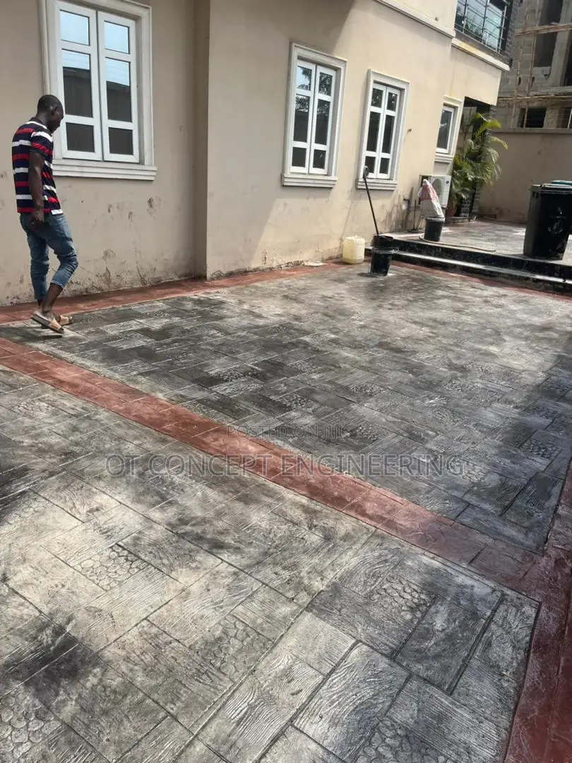 Stamp Floor With Polishing Wooden Frame