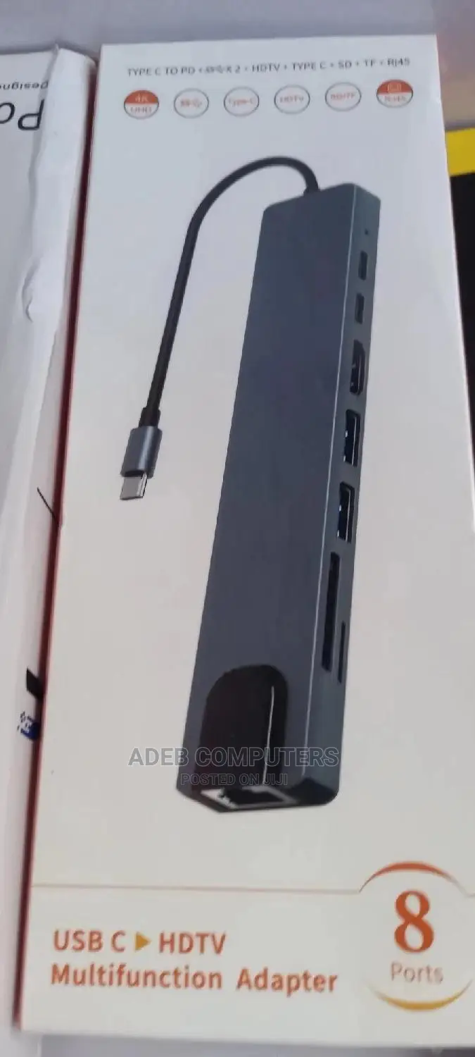 Type C to Hdmi, Dvi, Vga, Rj45, Card Slot Etc.(8in1)