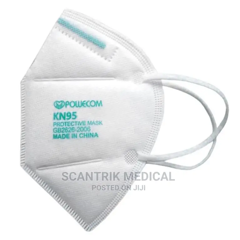 White KN95 Respirator Mask, 95% Filtering