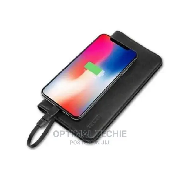 Smart Leather Wallet Power Bank - Black