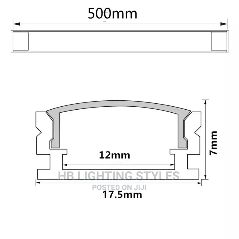 Black U Style Led Aluminum Profile