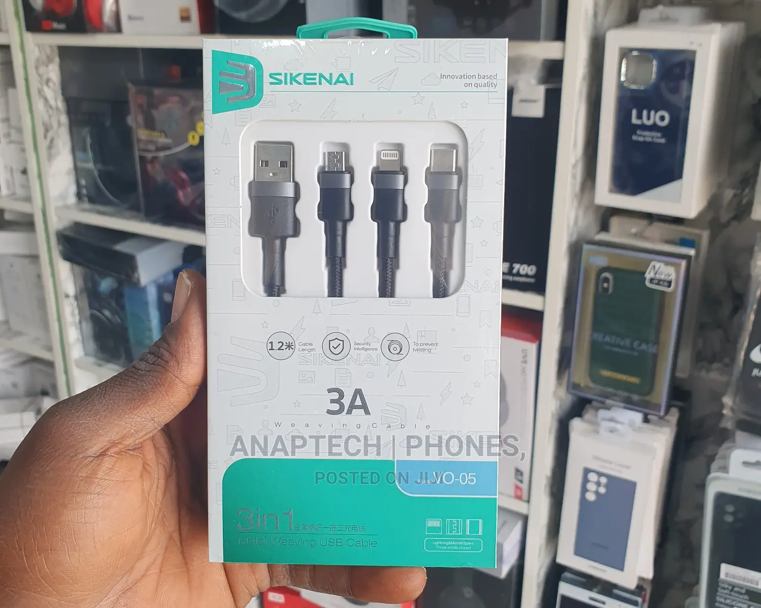 Sikenai 3in1 Metal Weaving Usb Cable V0-05 3A Innovation