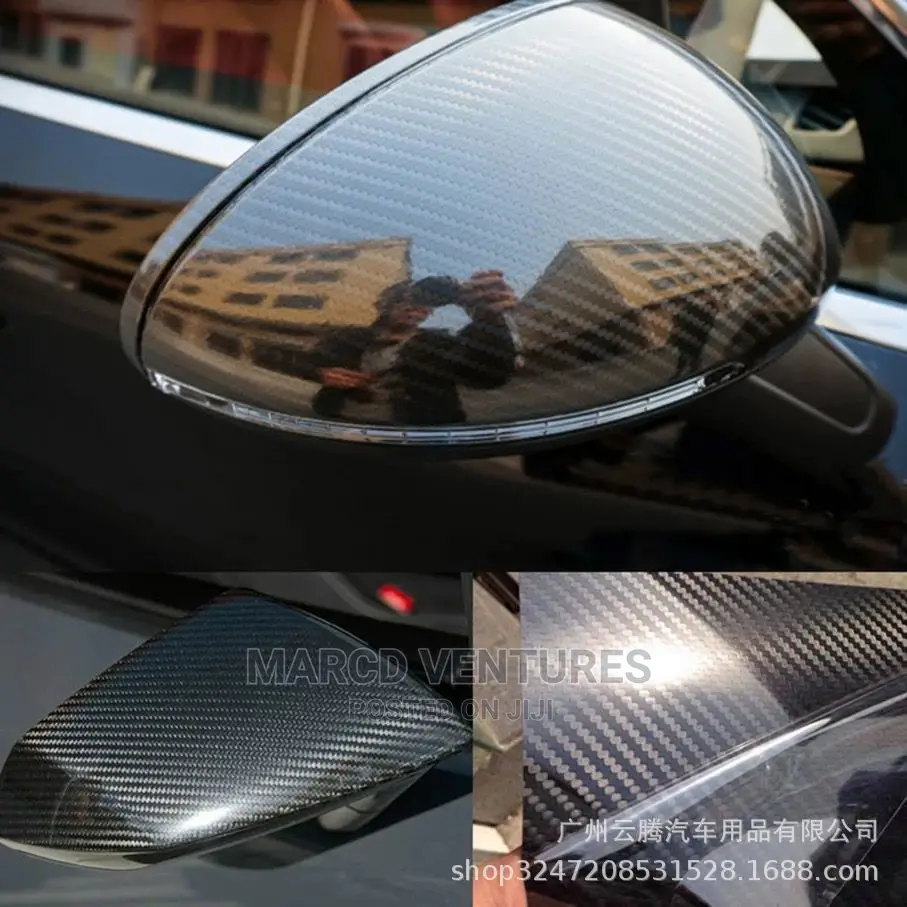 Black Carbon Fiber Glossy Vinyl Stickers