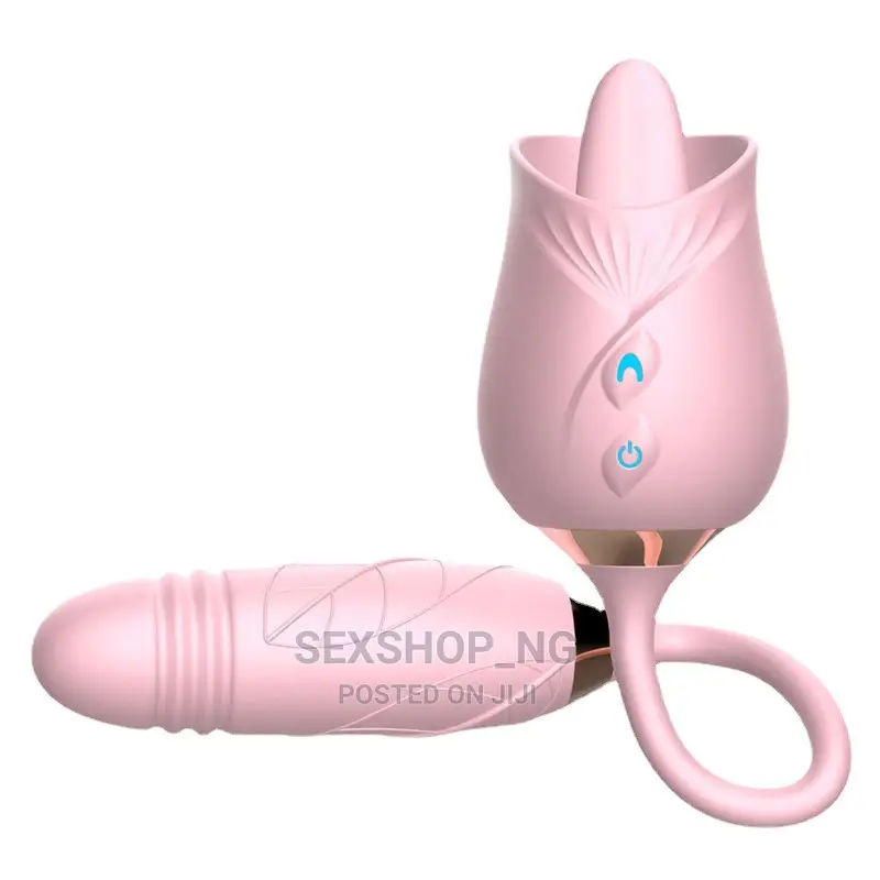 2in1 Rose Licker Plus Thrusting Dildo Vibrator