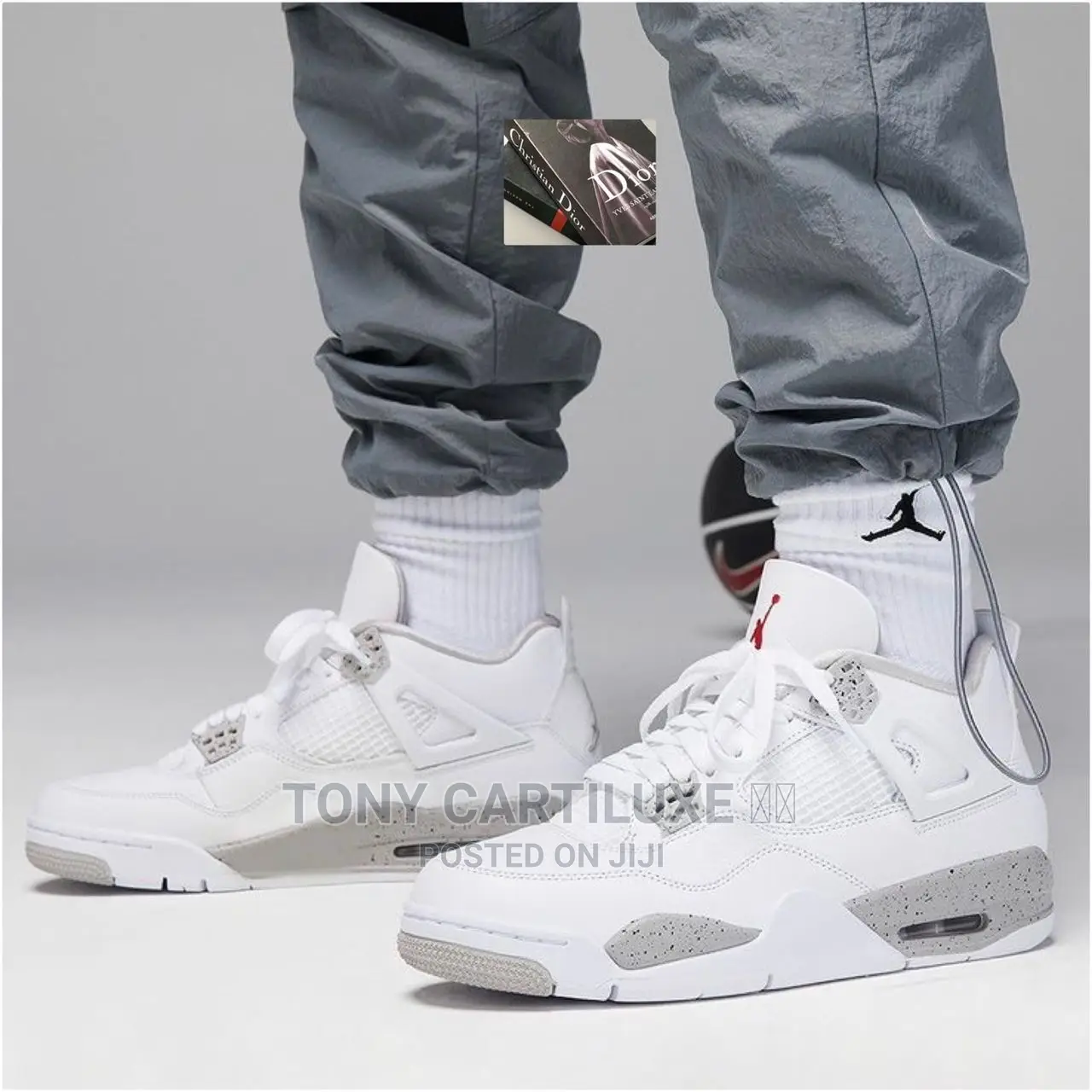 *!!Air Jordan 4 Retro ’White Oreo - Tech Grey
