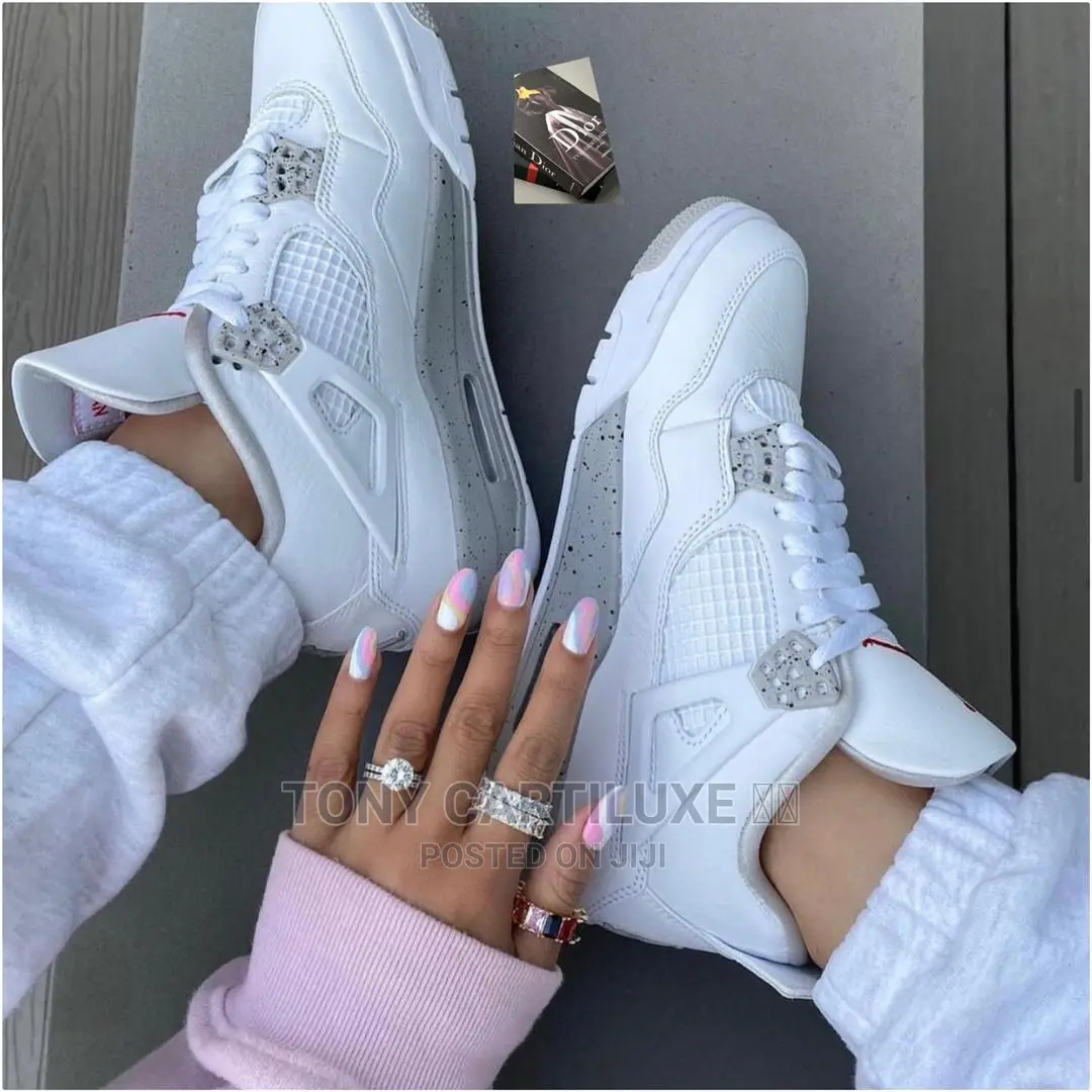 *!!Air Jordan 4 Retro ’White Oreo - Tech Grey