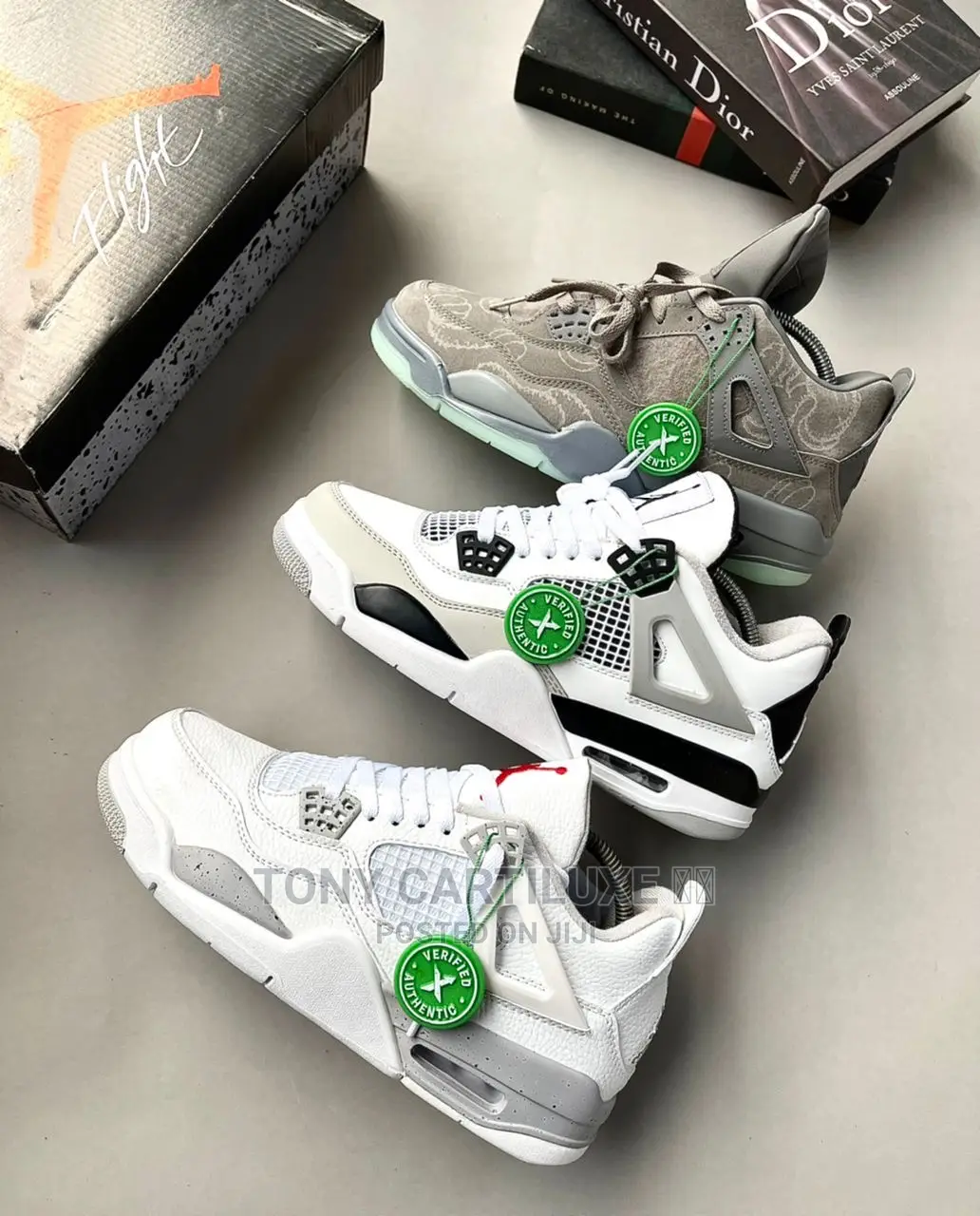 *!!Air Jordan 4 Retro ’White Oreo - Tech Grey