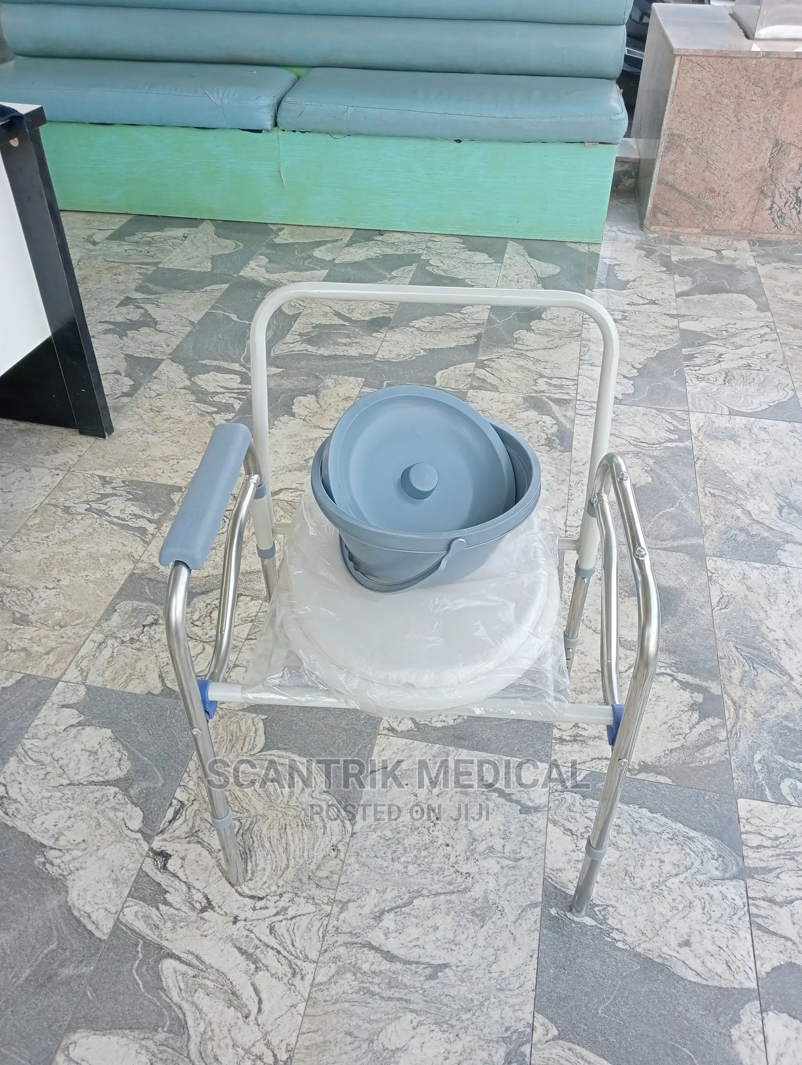 Plated Steel Commode Chair