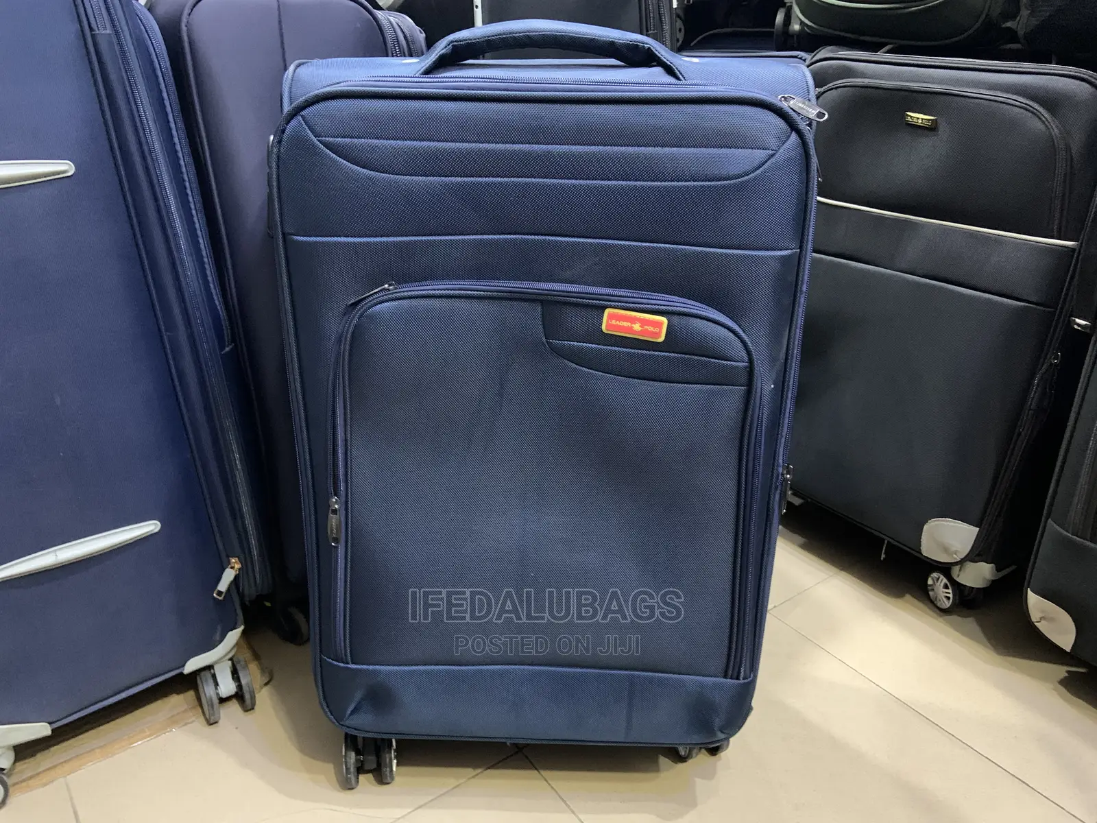 Medium Size Leather Polo Traveling Luggage