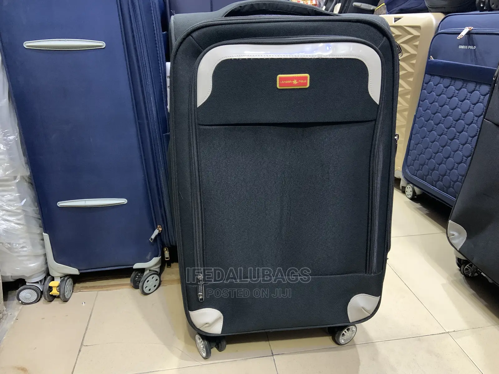 Medium Size Light Weight Leather Polo Traveling Luggage
