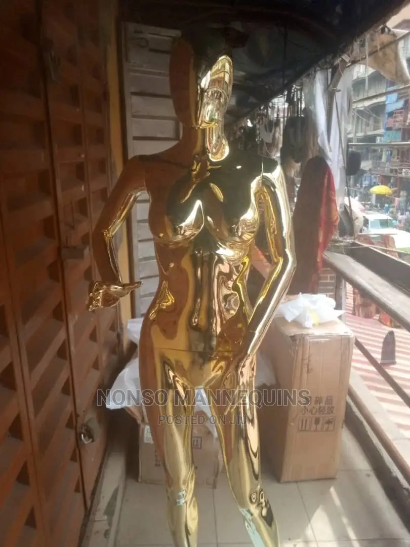 Female Faceless Gold Chrome Size 8 Mannequins