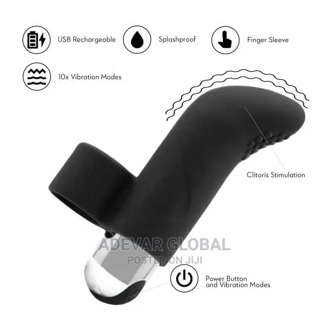 Finger Mini Vibrating Wand Bullet Sex Toy - Black