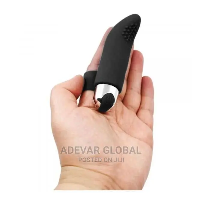 Finger Mini Vibrating Wand Bullet Sex Toy - Black