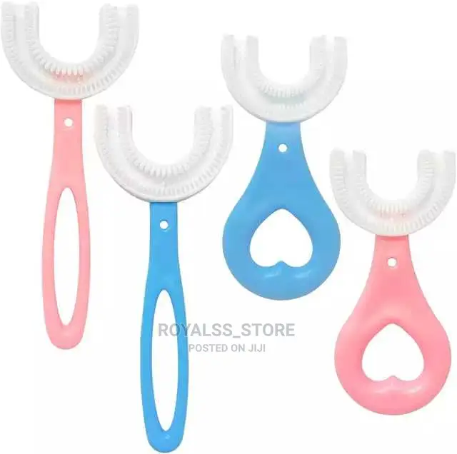 2pcs Silicone Children U Shaped Learning Toothbrush