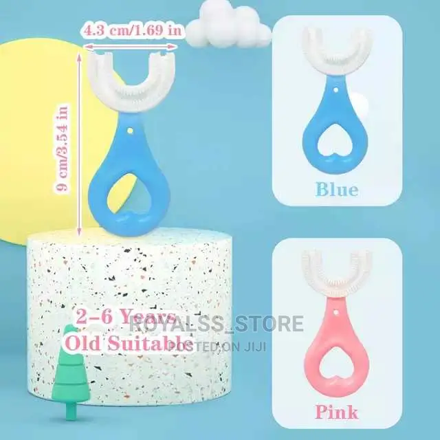 2pcs Silicone Children U Shaped Learning Toothbrush