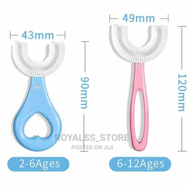 2pcs Silicone Children U Shaped Learning Toothbrush