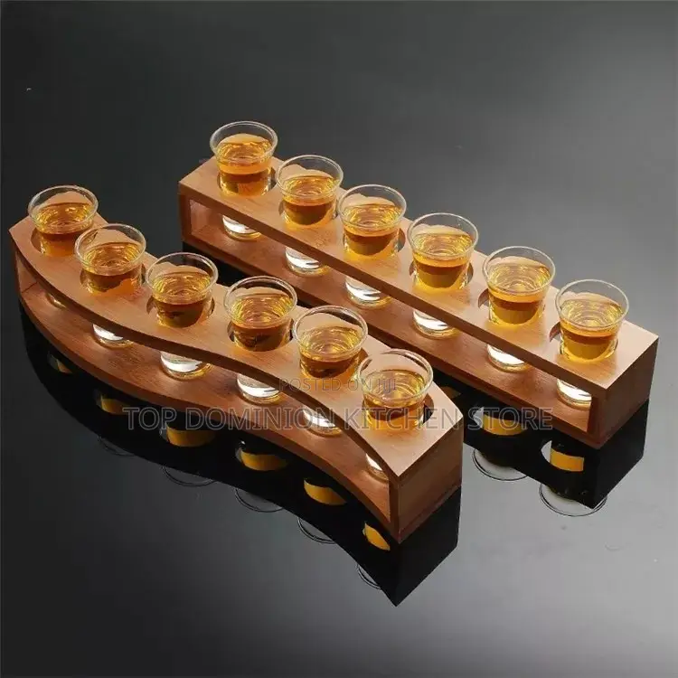 Wooden Tequila Glass Cup With Holder