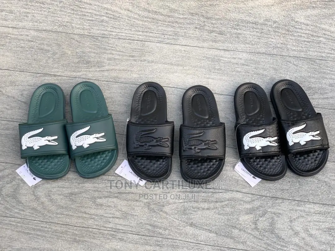 Nu Lacoste Croco Synthetic Logo Slides