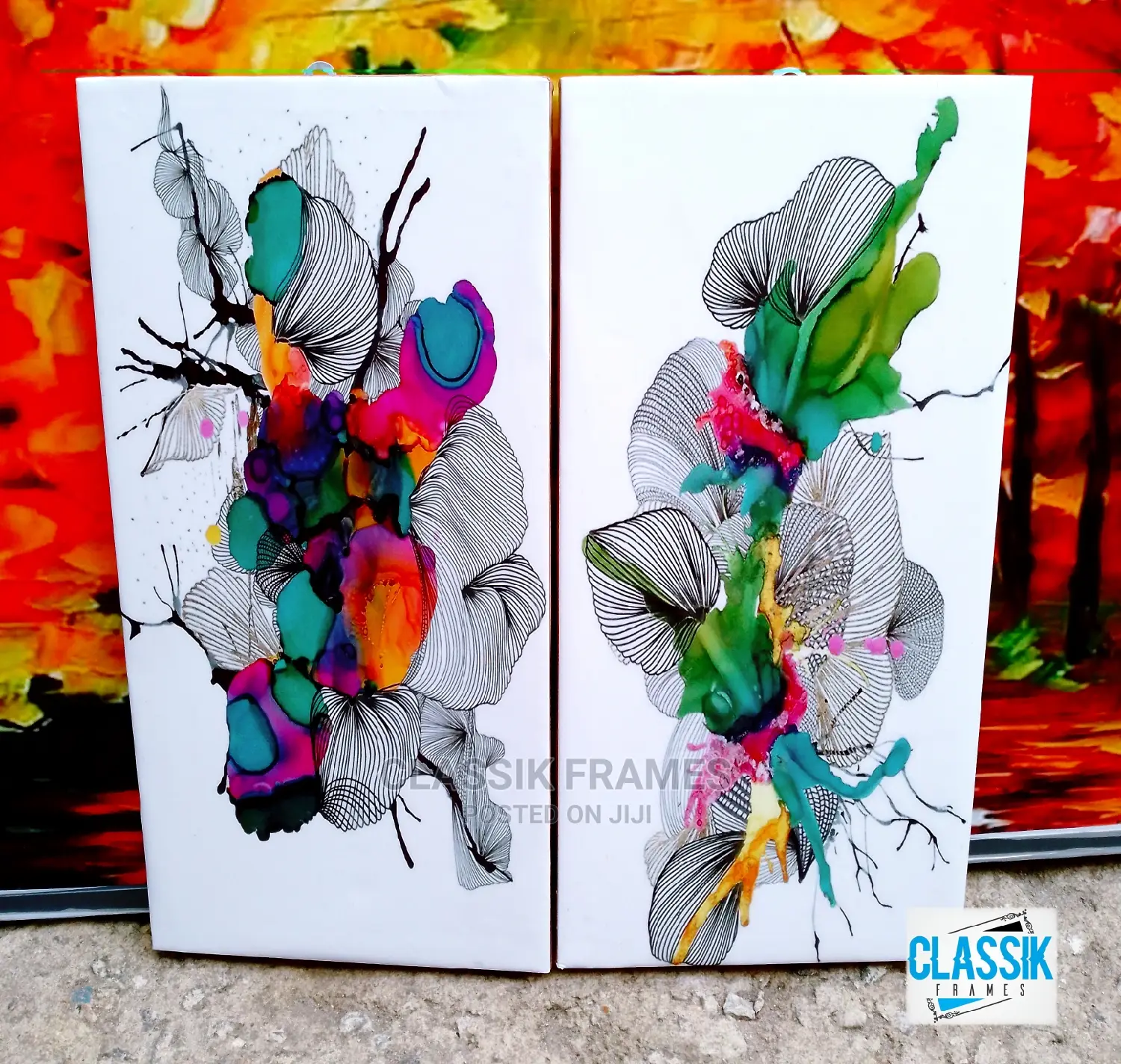 Wallarts Flowers Painting Canvas Frameless