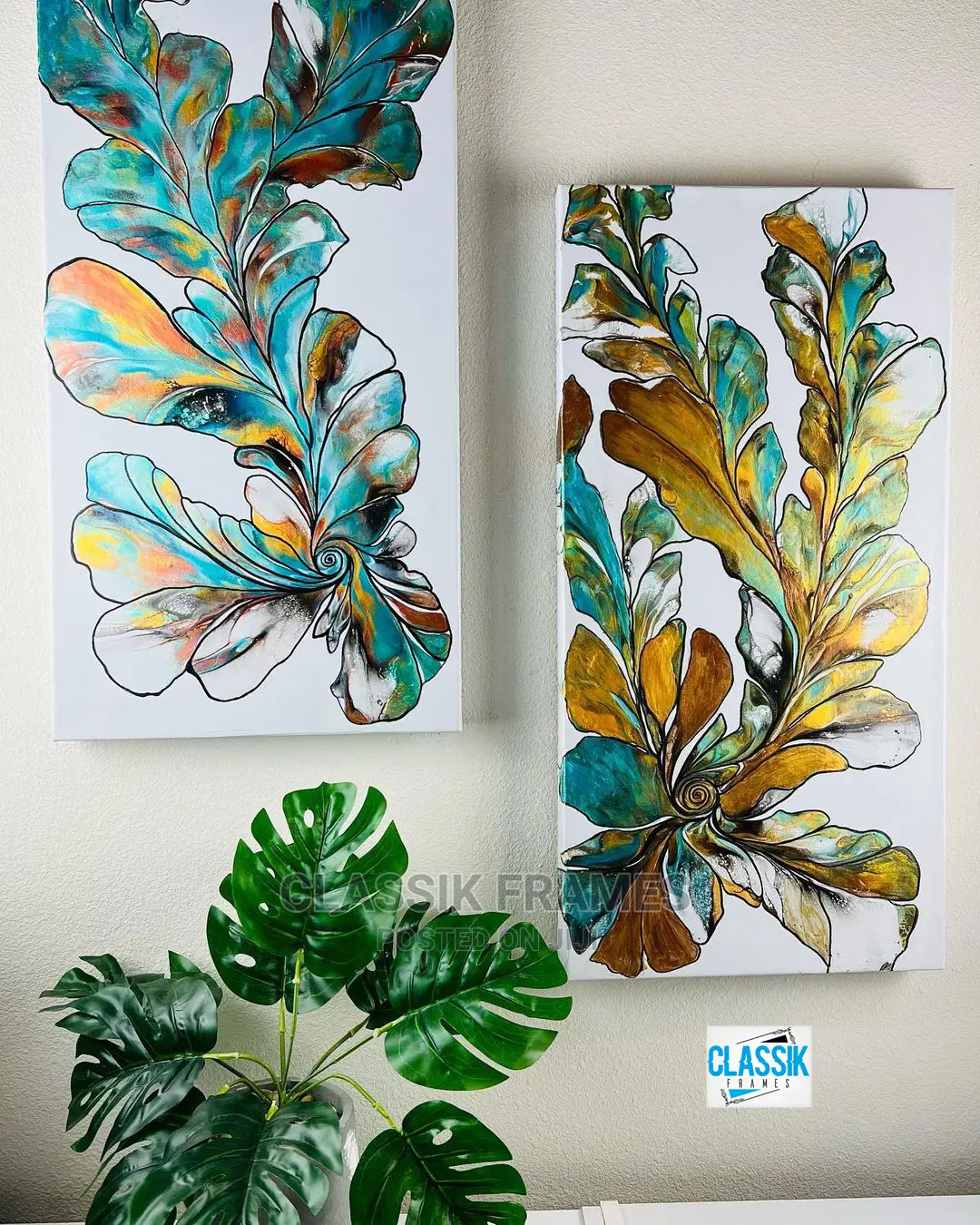 Wallarts Flowers Painting Canvas Frameless