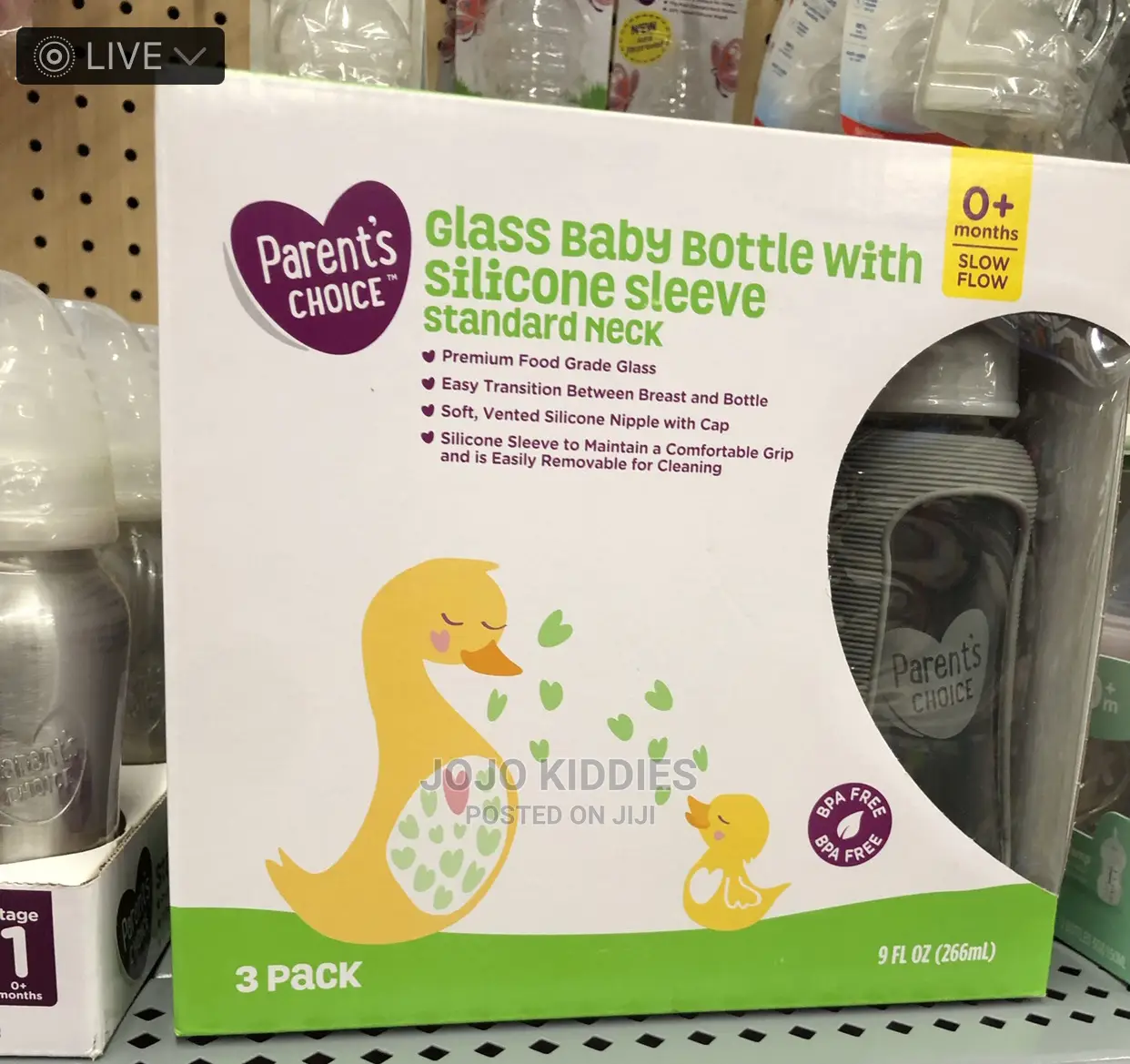 Parent Choice Glass Baby Bottle With Silicone Sleeves