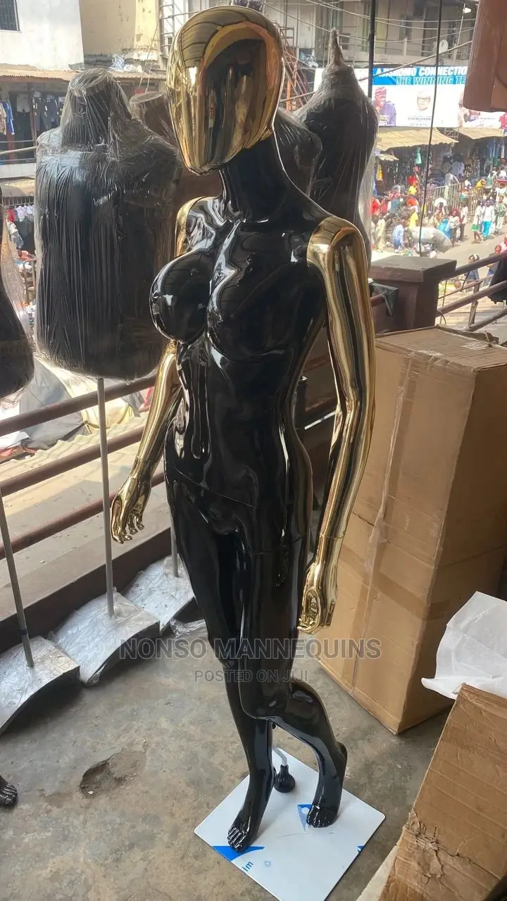 Glossy Black and Gold Chrome Female Size 8 Mannequin
