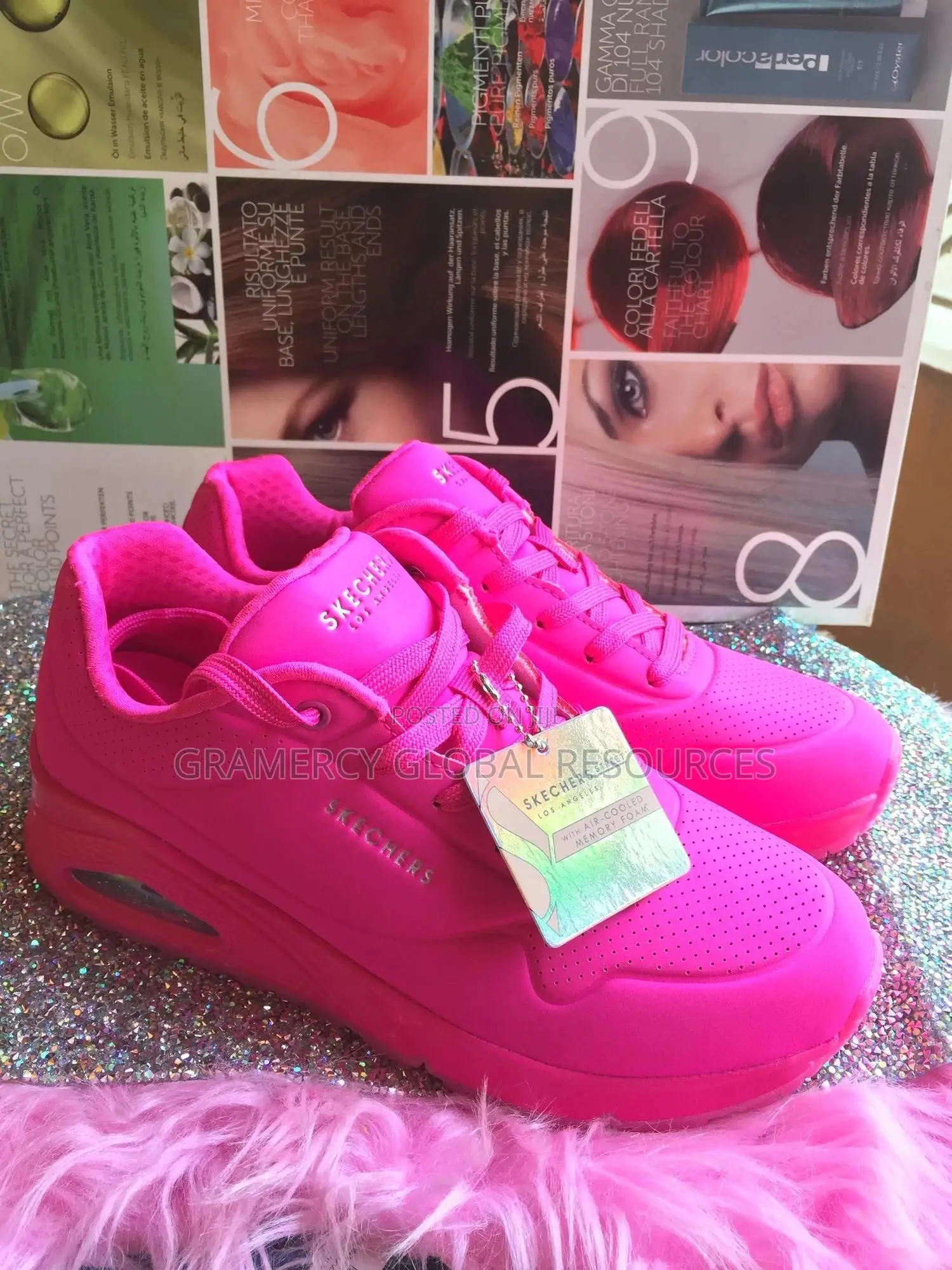 Original Sketchers Women Sneakers Trainers Hot Pink Size 38