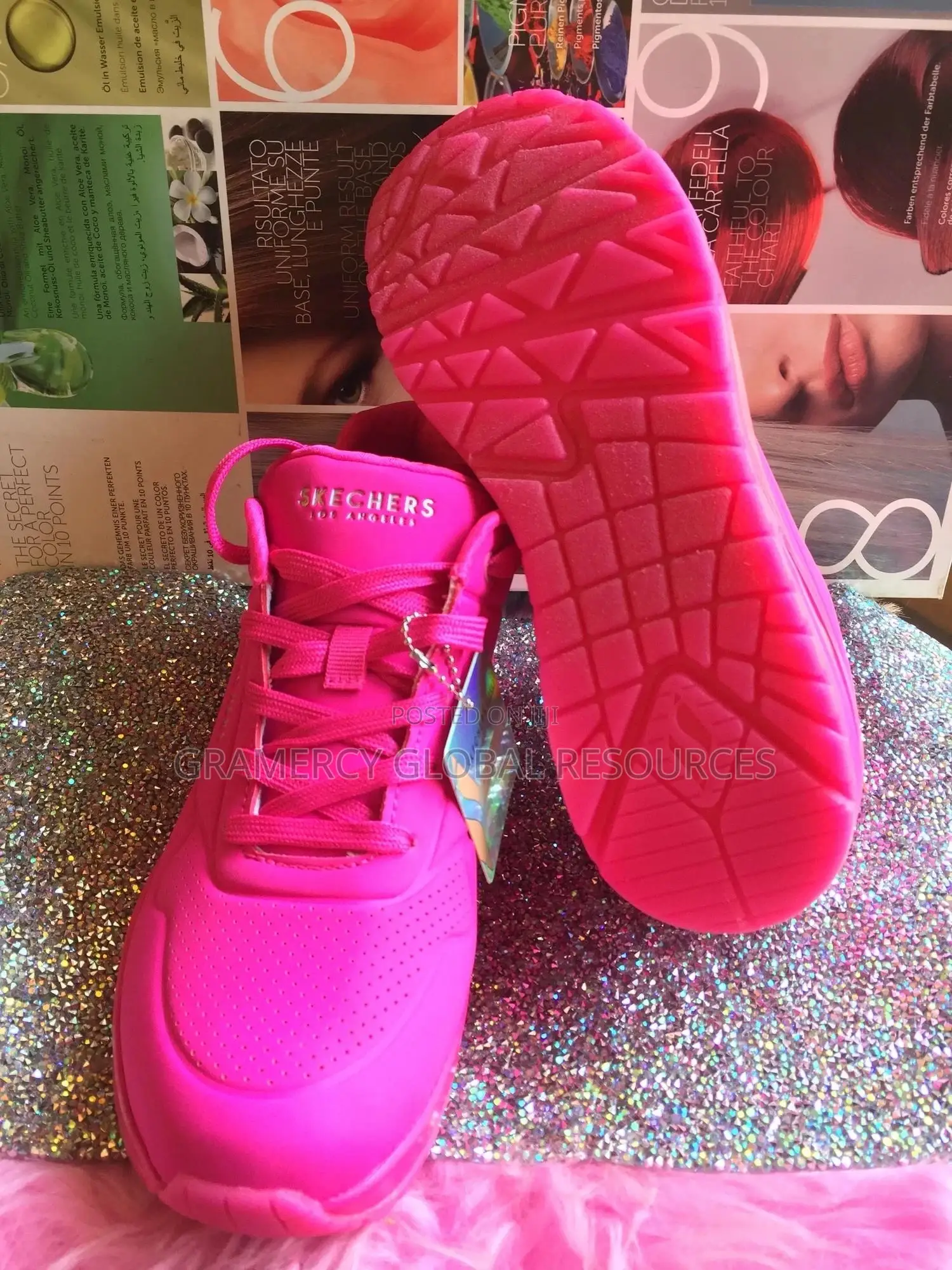 Original Sketchers Women Sneakers Trainers Hot Pink Size 38