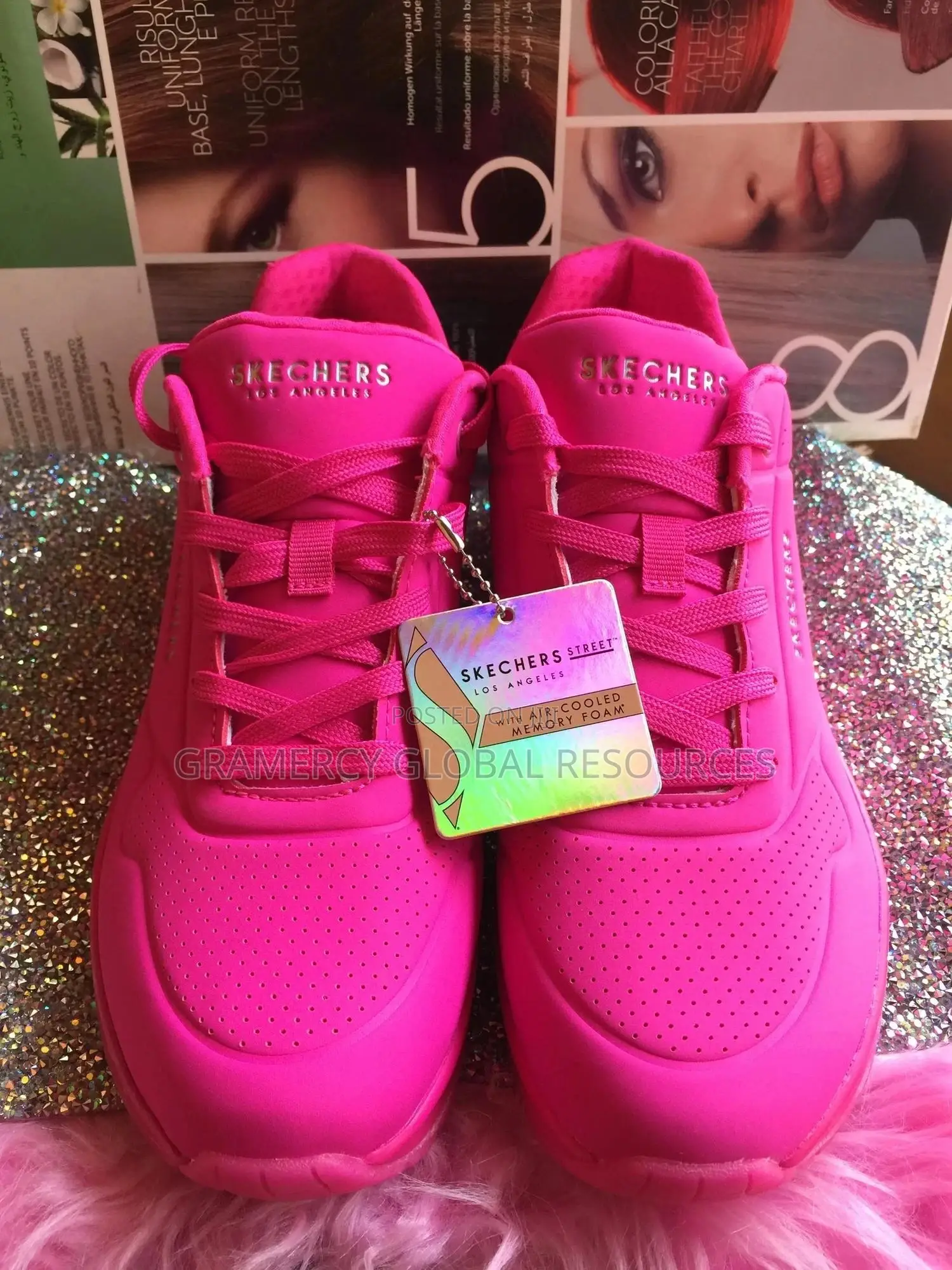 Original Sketchers Women Sneakers Trainers Hot Pink Size 38