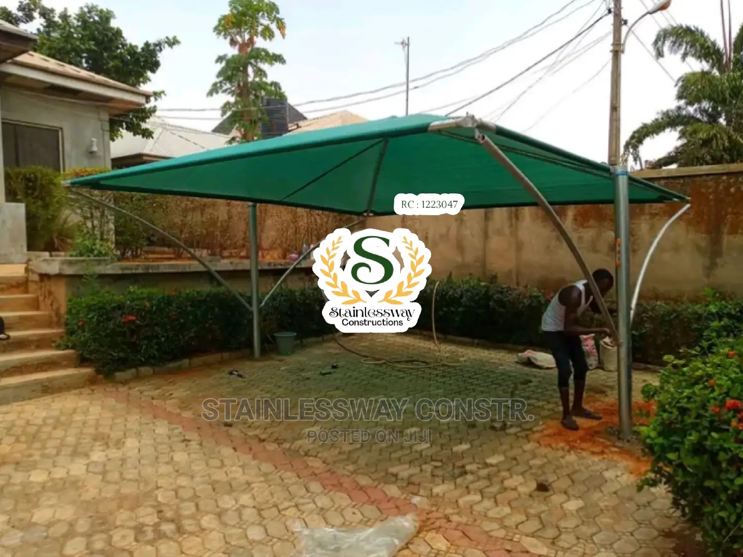 Carport for 2 Cars Butterfly Greenroof Design