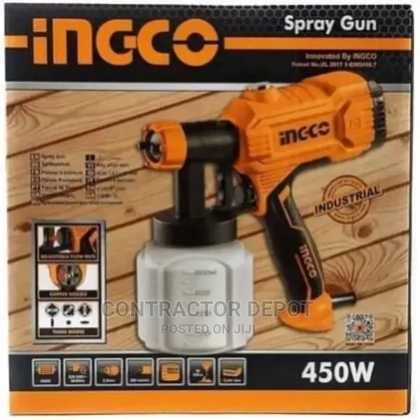 Ingco Electric 450w 800ml Paint Sprayer Spraying Gun