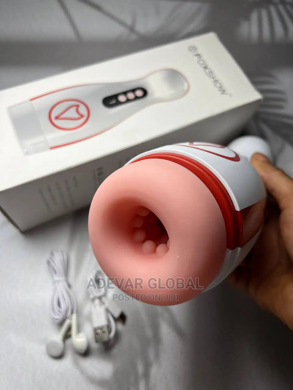 Foxshow Male Rechargeable Vibrating Masturbator for Men Sex