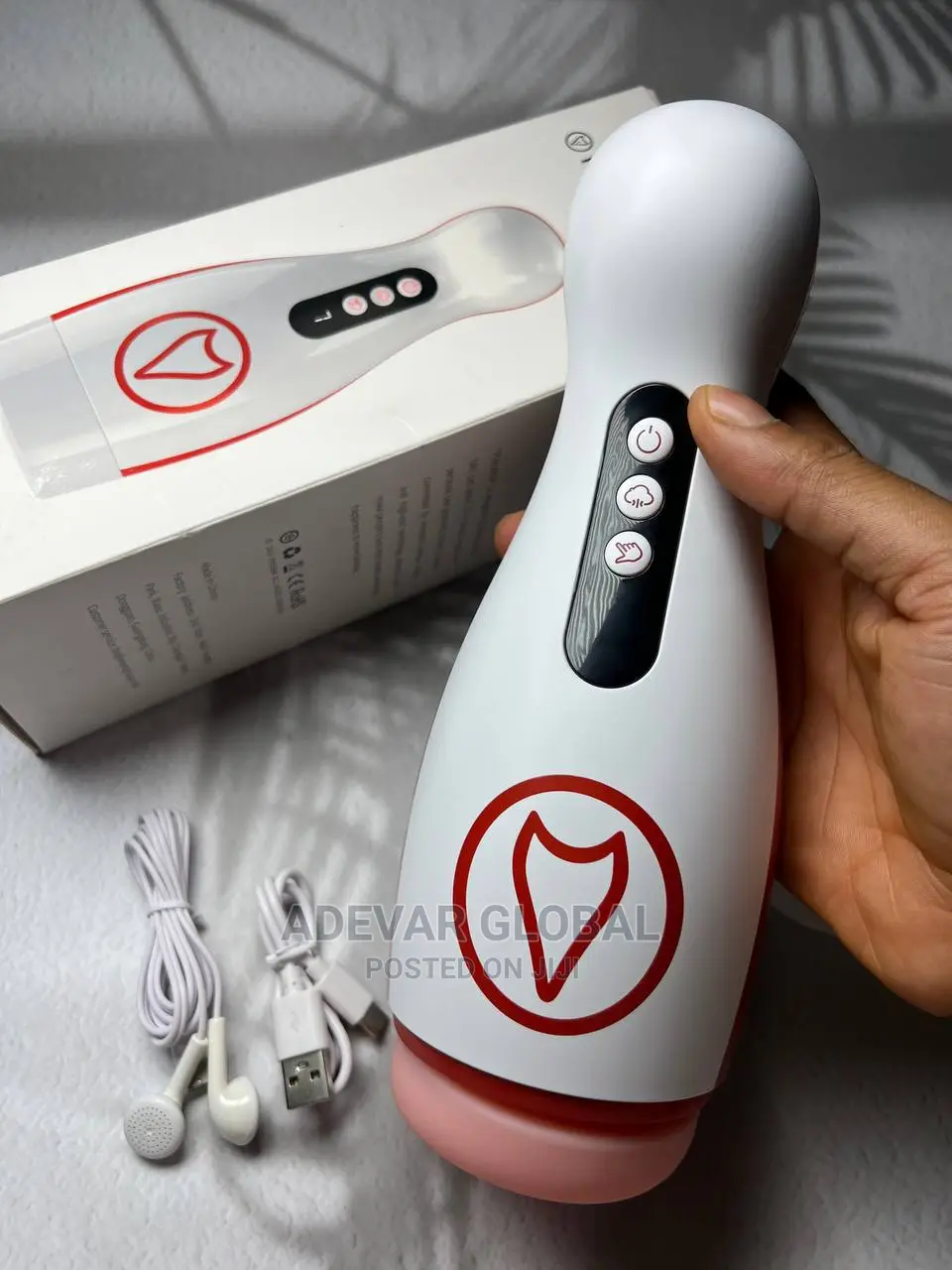Foxshow Male Rechargeable Vibrating Masturbator for Men Sex