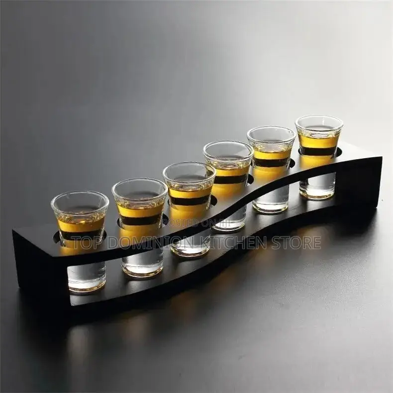 Black Tequila Glass With Holder