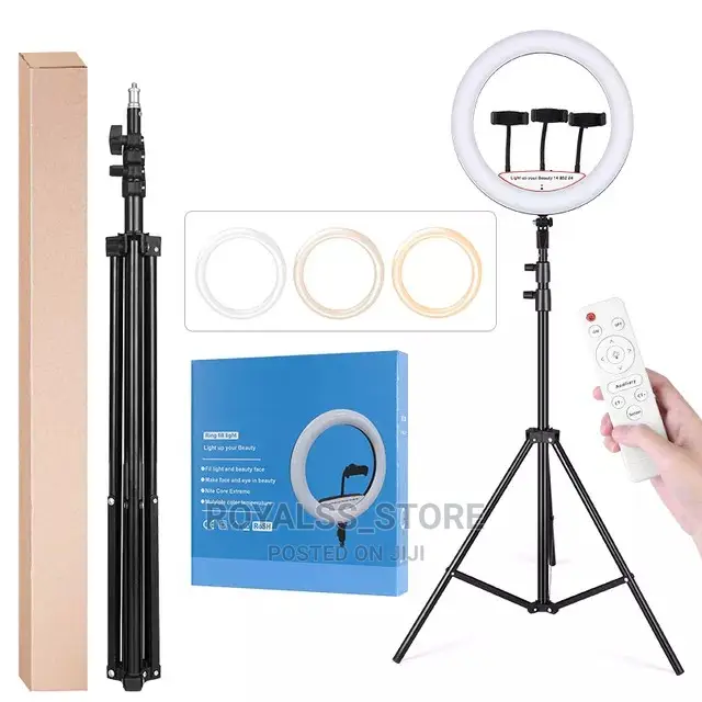 18 Inches Ringlight With Tripod, Remote and 3 Phone Holder