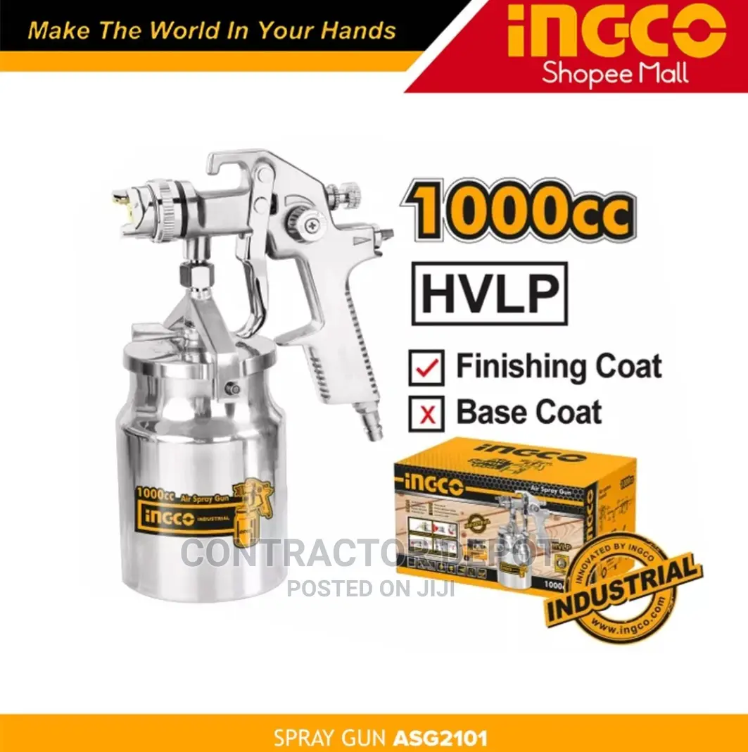 Ingco ASG2101 1000cc HVLP Air Spray Gun For Finishing WORK